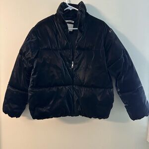 a new day Shiny Black Puffer Jacket